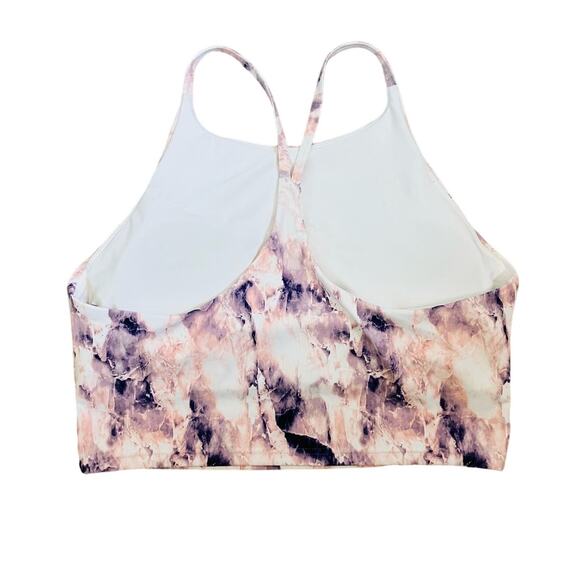 Old Navy Powersoft Marbled Pink Purple White Racerback Sports Bra XL - Picture 2 of 5
